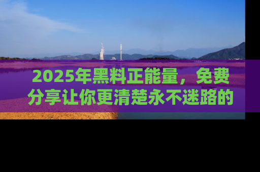 2025年黑料正能量,免费分享让你更清楚永不迷路的真相!